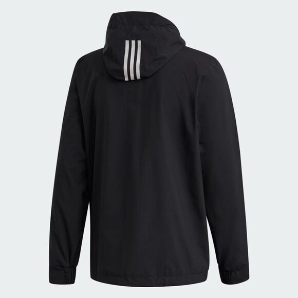 ADIDAS Men's BSC 3-Stripes RAIN.RDY Jacket Size M In Black - Picture 2 of 10